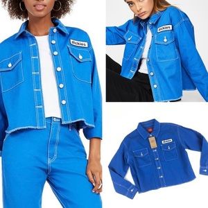 Dickies Logo Patch Crop Trucker Jacket SIZE S
